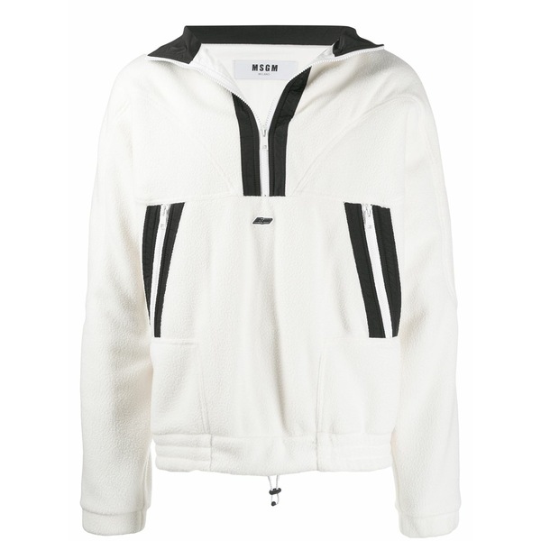 エムエスジイエム メンズ パーカー・スウェットシャツ アウター Contrast stripe sweatshirt White メンズファッション-パーカー