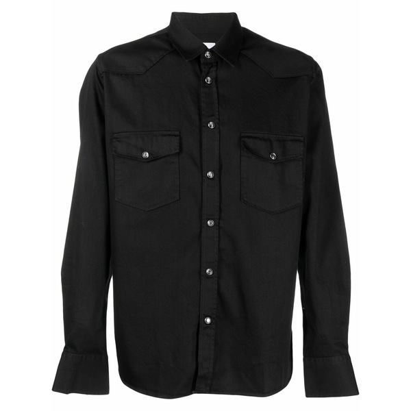 PTトリノ メンズ プルオーバー トップス Flap-pockets button-up shirt  Black