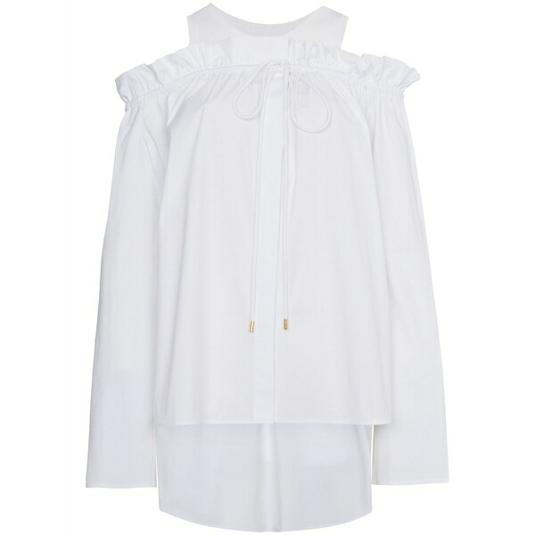 アルベルタ フェレッティ レディース シャツ トップス Cold shoulder frill long sleeve top White｜asty 57,090円