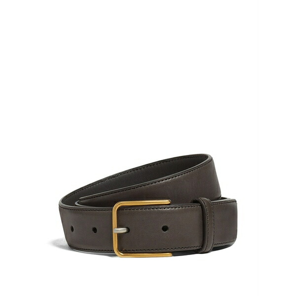 ゼニア メンズ 三尺帯 付属物 Leather buckle belt Brown