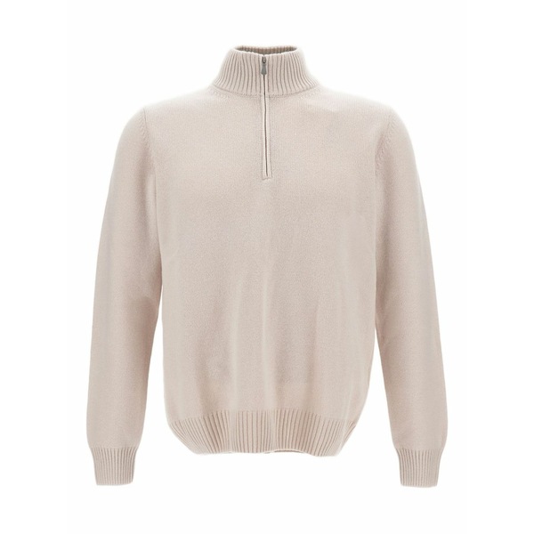 グランサッソ メンズ ニット&セーター アウター Zip-up roll-neck sweater Pink|asty