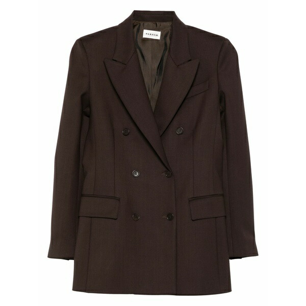 パロッシュ レディース 上衣＆上衣 アウター Peaked double-breasted blazer Brown