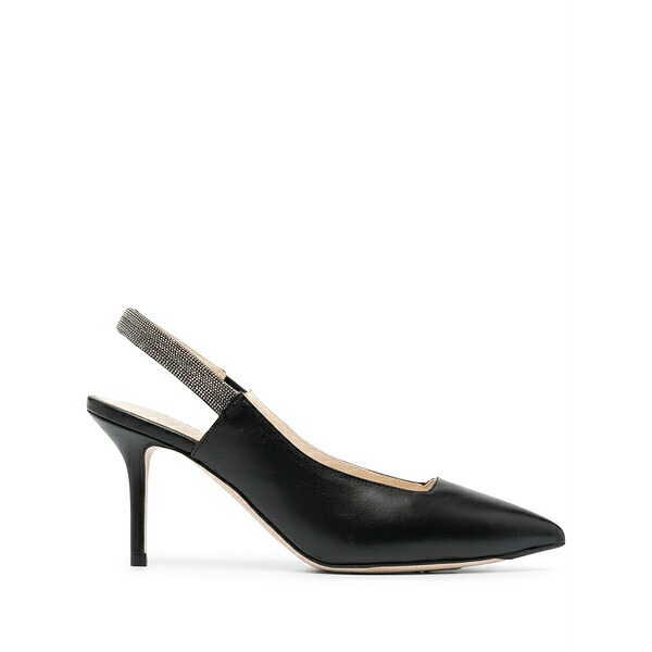 ファビアナ フィリッピ レディース パンプス シューズ Leather slingback pumps Black 靴-パンプス