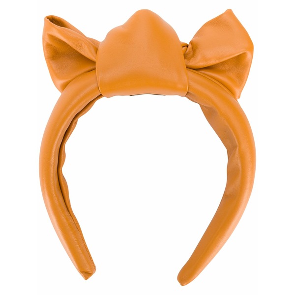 レッドヴァレンティノ レディース ヘアアクセサリー アクセサリー Bow-detail leather headband Brown|asty