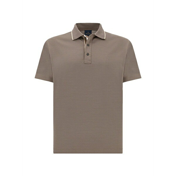 ポールアンドシャーク メンズ ポロシャツ トップス Striped cotton polo shirt Brown｜asty