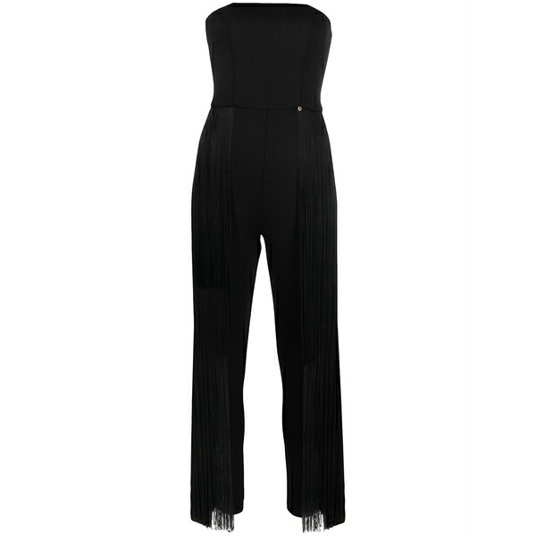 ニッサ レディース ワンピース トップス Fringed strapless jumpsuit Black｜asty 46,680円