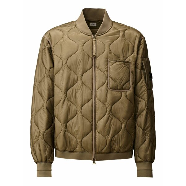 シーピーカンパニー メンズ ジャケット＆ブルゾン アウター Quilted bomber jacket Neutrals｜asty