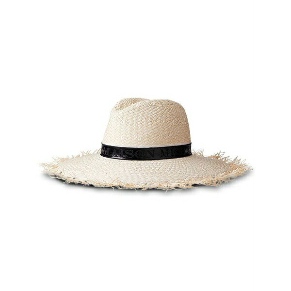 メゾンミッシェル  メンズ 鳥打ち帽 付属物 Zango logo-detail straw fedora hat  Neutrals