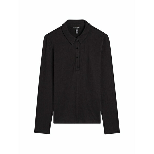 エイリーンフィッシャー レディース スポーツシャツ トップス Button-up polo top Black