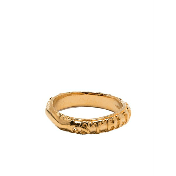 アリギエーリ メンズ 輪っか 佩び物 Logo-hammered  sterling-silver ring Gold