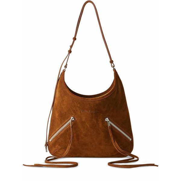 パーム・エンジェルス レディース ショルダーバッグ 御徒面子 Maxi zip-up suede shoulder bag Brown