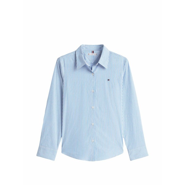 トミー ヒルフィガー レディース シャツ トップス Striped shirt Blue｜asty