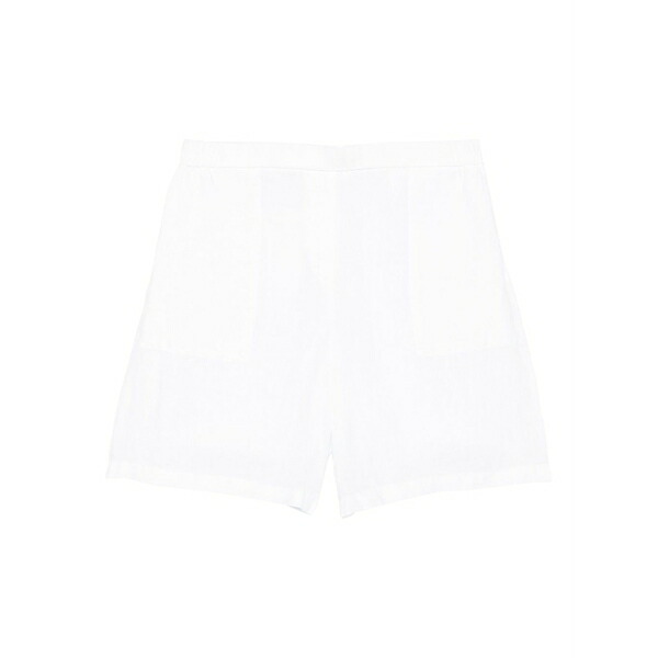 マルコポーロ レディース カジュアルパンツ ボトムス Flat-front linen shorts White｜asty