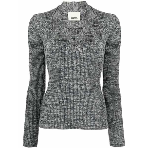 イザベル マラン レディース Tシャツ トップス Zoria knitted top Grey｜asty