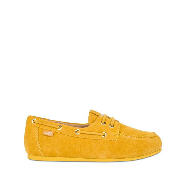 ラブ モスキーノ レディース スリッポン・ローファー シューズ Lace-up suede loafers Yellow