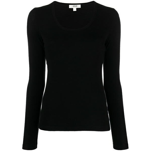 アゴルド レディース ニット&セーター アウター Scoop-neck lyocell-blend jumper Black｜asty