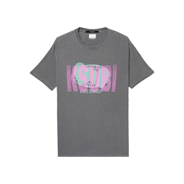 スビ メンズ Tシャツ トップス Deranced kash short-sleeve graphic t-shirt Grey|asty