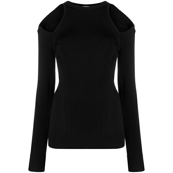 エーゼット ファクトリー レディース ニット&セーター アウター Cut-out detail jumper Black｜asty