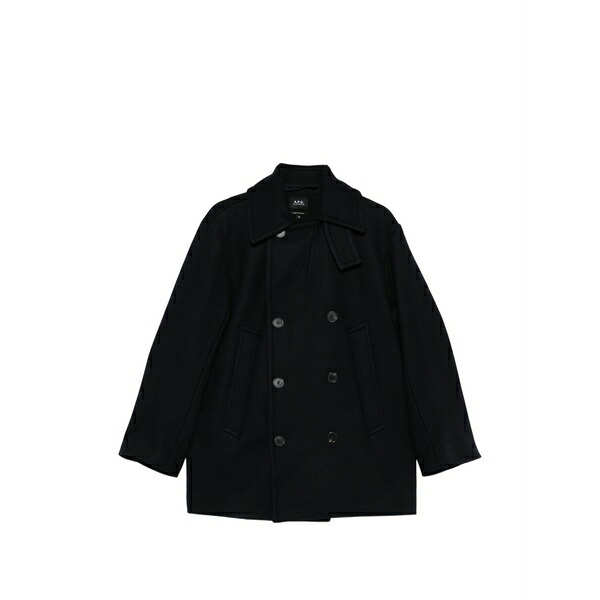 アーペーセー レディース 厚地の外套 アウター Buttoned coat Blue