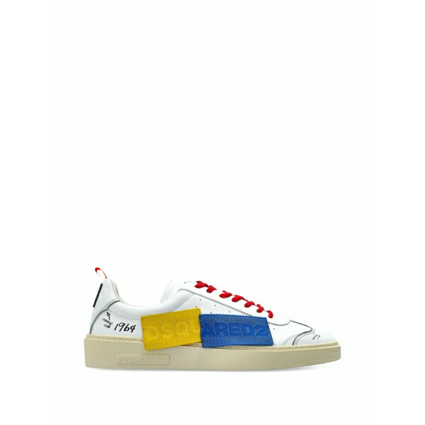 ディースクエアード メンズ スニーカー シューズ Colour-block lace-up sneakers  White