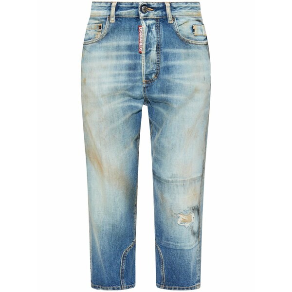 ディースクエアード レディース デニムパンツ ボトムス Distressed cropped jeans Blue|asty