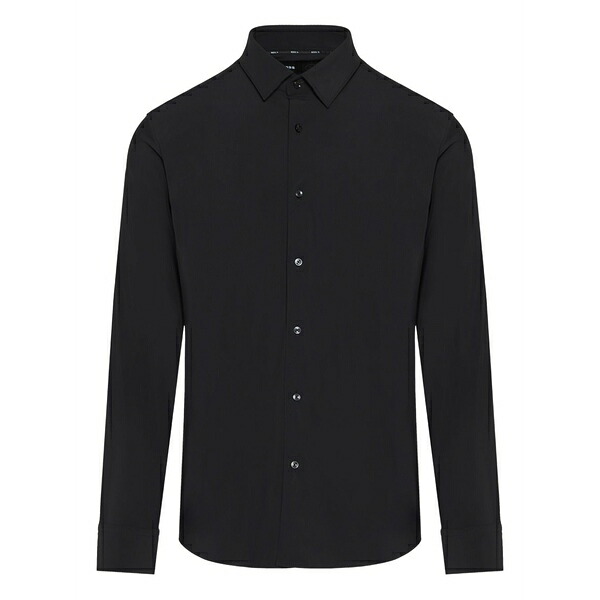 ボス メンズ シャツ トップス Button-up shirt Black｜asty