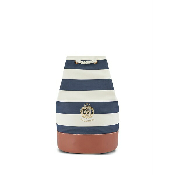 ポールアンドシャーク メンズ うしろ側容器に並べる・背嚢 御徒面子 Striped backpack  Blue