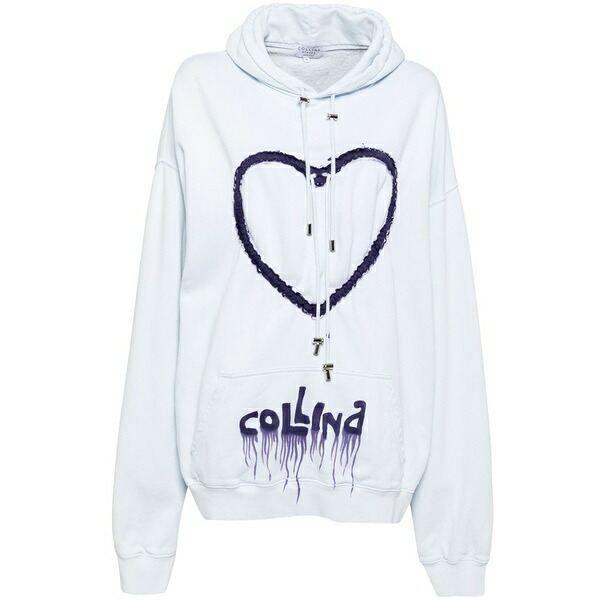 コリーナ ストラーダ レディース パーカー・スウェットシャツ アウター Heart hoodie Blue