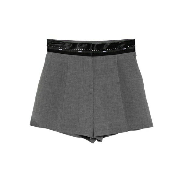 エムエスジイエム レディース カジュアルパンツ ボトムス Logo-waistband shorts Grey