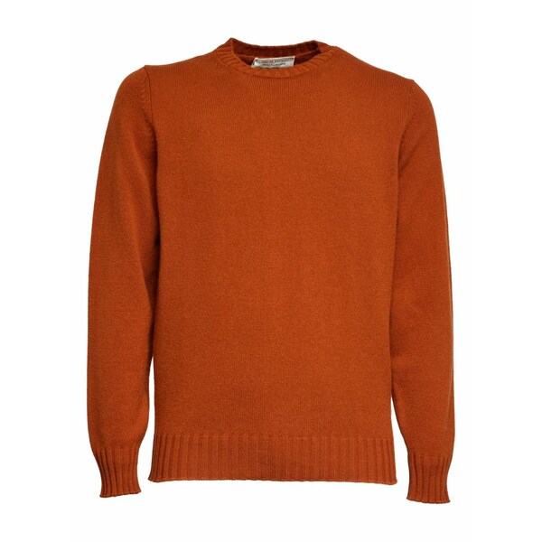 フィリッポ デ ラウレンティス メンズ 編み物\u0026プルオーバー アウター Crew-neck long-sleeve sweater Orange