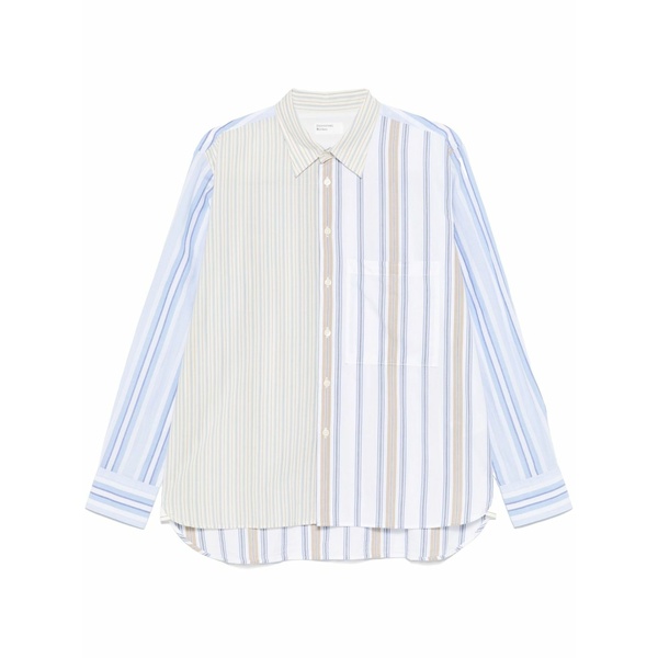 ユニバーサルワークス メンズ プルオーバー トップス Mixed-stripes shirt  Blue