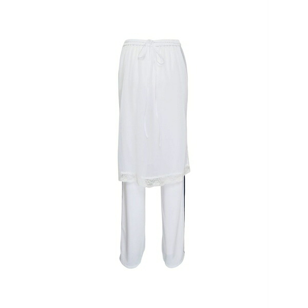 プッシュボタン レディース カジュアルパンツ ボトムス Lace-trim trousers White｜asty 99,440円
