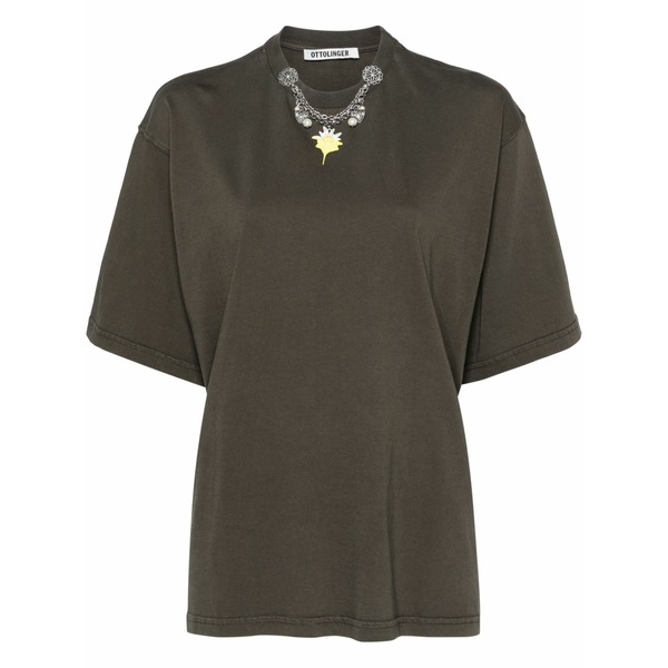 オットリンガー レディース プルオーバー トップス Oversized charm organic cotton t-shirt Brown