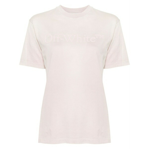 オフホワイト レディース Tシャツ トップス Logo-print ombr茫漏 t-shirt Pink|asty
