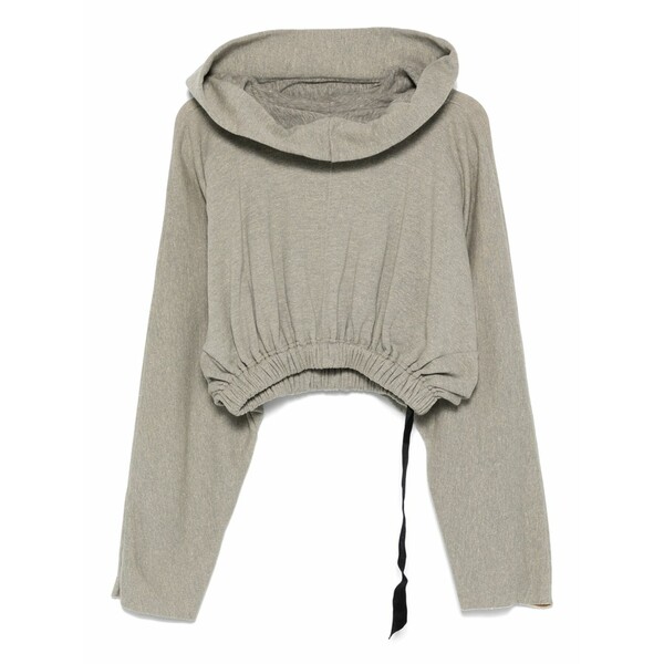 リックオウエンス レディース パーカー・スウェットシャツ アウター Drawstring hoodie Grey
