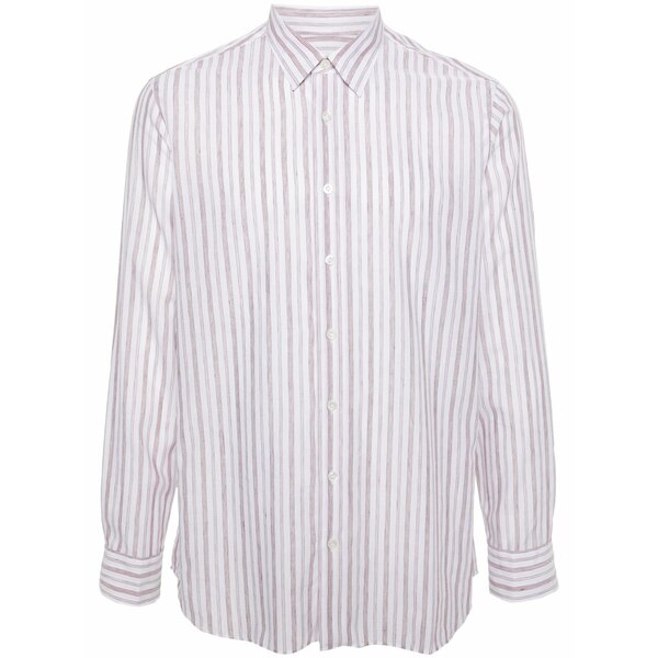 ラルディーニ メンズ シャツ トップス Halo-stripe classic-collar shirt Pink｜asty