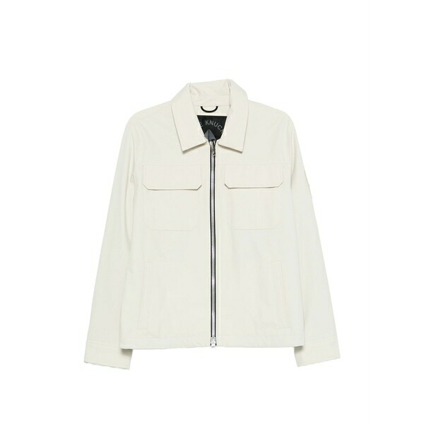 ムースナックルズ メンズ ジャケット&ブルゾン アウター Flap-pocket zip jacket Neutrals|asty