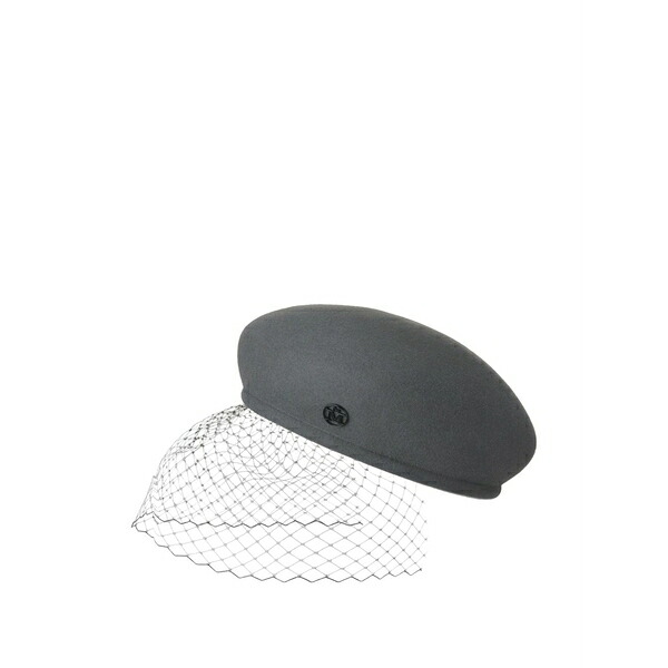メゾンミッシェル レディース 帽子 アクセサリー Logo-plaque fishnet hat Grey|asty
