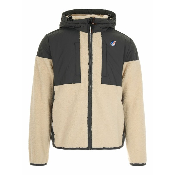 ケイ通い路 メンズ 上衣＆上衣 アウター Hooded fleece-paneled jacket Neutrals