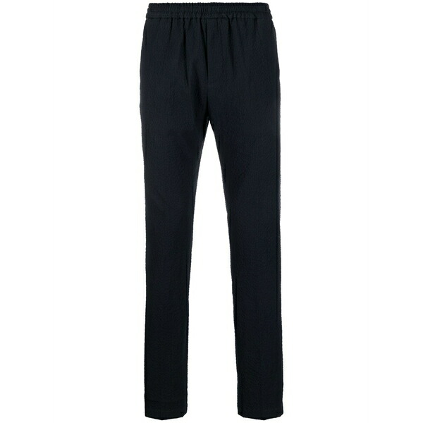トミー ヒルフィガー メンズ カジュアルパンツ ボトムス Seersucker-texture track pants Blue|asty