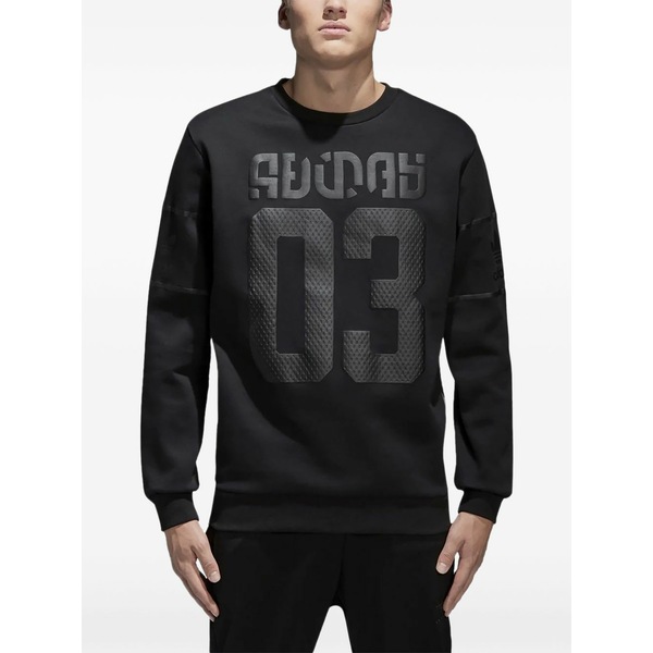 アディダス メンズ パーカー・スウェットシャツ アウター Crew-neck sweatshirt Black