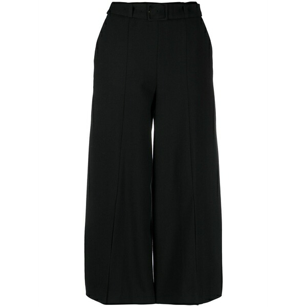 ツインセット レディース カジュアルパンツ ボトムス Logo-plaque high-waisted trousers Black｜asty