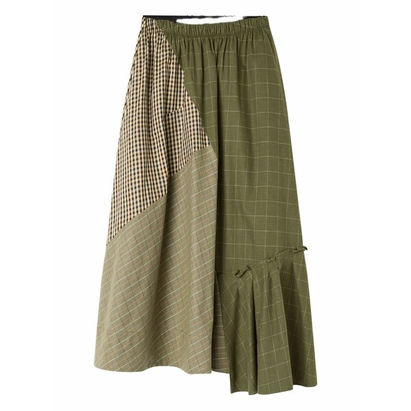 リーマシュー レディース スカート ボトムス Checked-pattern midi skirt Green｜asty