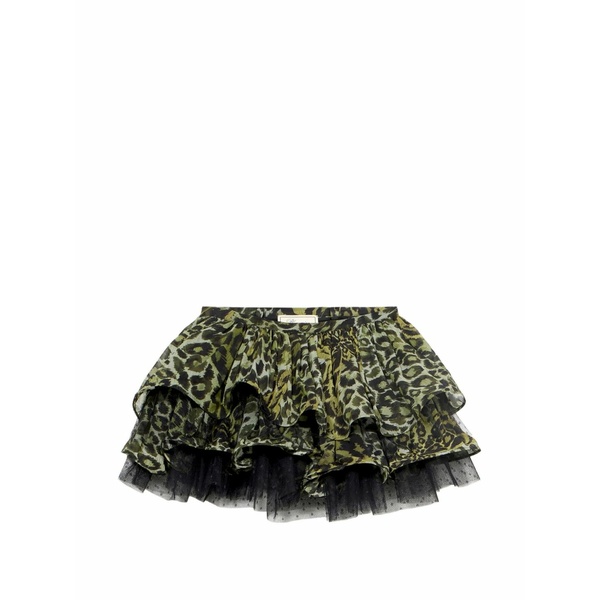 ブルマリン レディース スカート ボトムス Ruffled animal-print mini skirt Green｜asty 109,900円