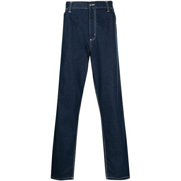 鉄道車両ハート形 メンズ ジーンズズボン下 ボトムス Simple straight-leg jeans Blue