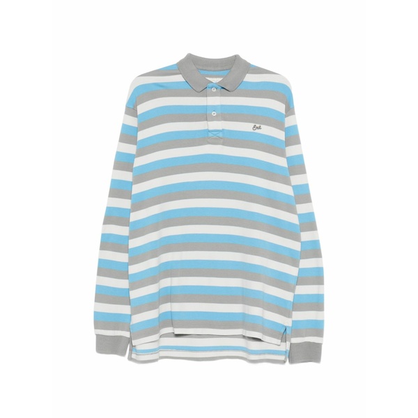 エアル メンズ ポロシャツ トップス Striped polo shirt Grey|asty