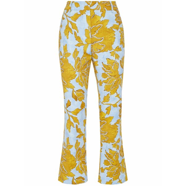 ラ・ダブル・ジェイ レディース カジュアルパンツ ボトムス 24/7 floral-print cropped trousers Yellow|asty
