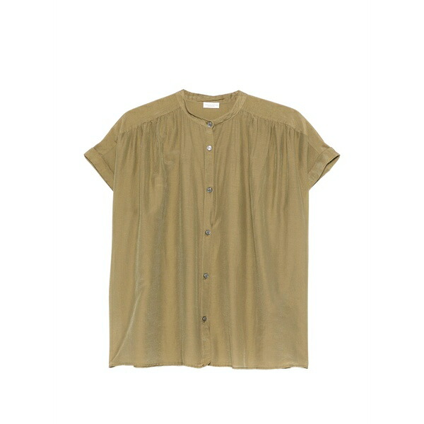 ロベルトコリーナ レディース シャツ トップス Half-button short-sleeve shirt Green｜asty