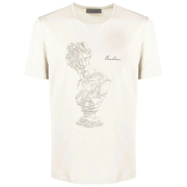 新品本物 コルネリアーニ メンズ Tシャツ トップス プリントTシャツ meringue cream fucoa.cl