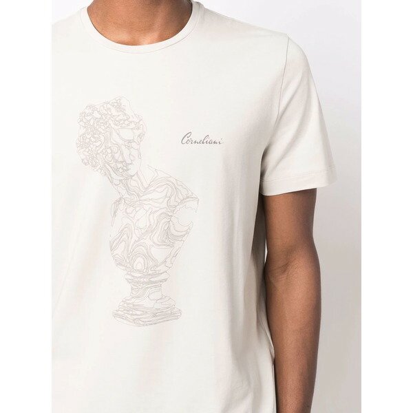 新品本物 コルネリアーニ メンズ Tシャツ トップス プリントTシャツ meringue cream fucoa.cl